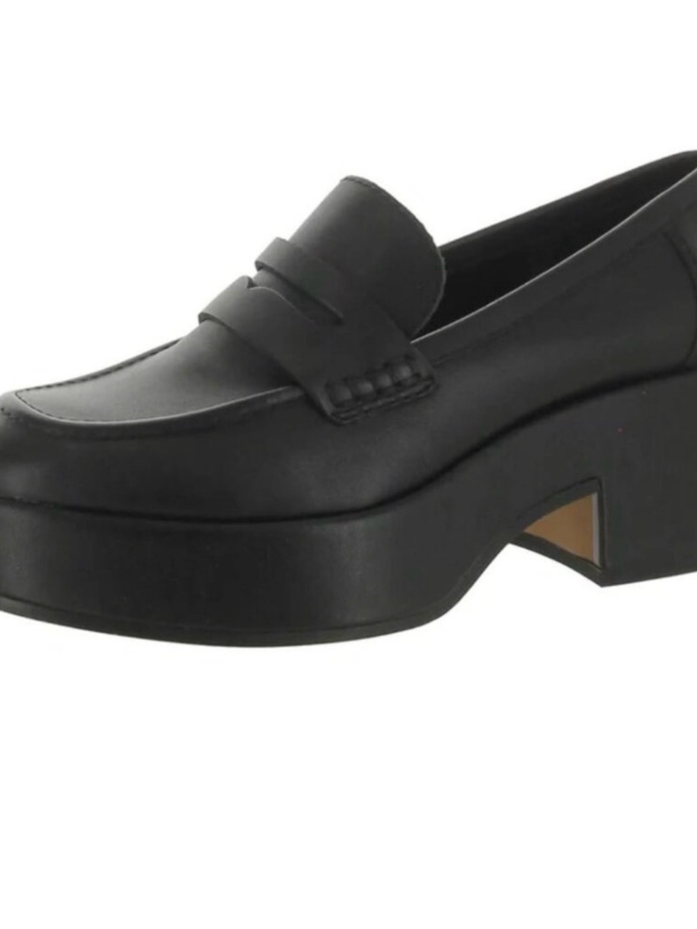 NIB DOLCE VITA Yanni Heeled Platform Loafer Slip On Black 8.5